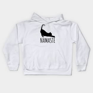 Namaste Stretching Cat Yoga Funny Yoga Tee Shirt Kids Hoodie